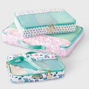 Roller Rabbit x Target 3pc Packing Cube Set White/Teal